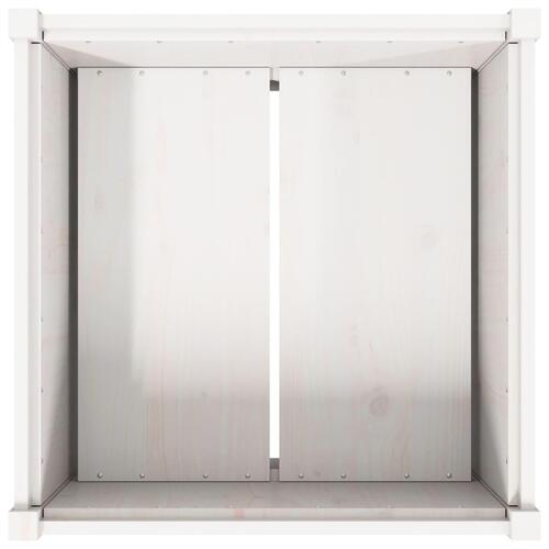 Plantekasse 70x70x70 cm massivt fyrretræ hvid
