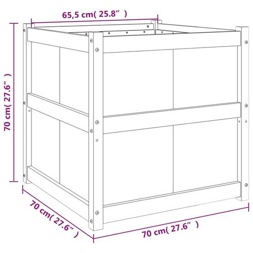 Plantekasse 70x70x70 cm massivt fyrretræ hvid