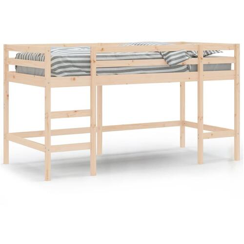 Højseng med stige 90x200 cm massivt fyrretræ