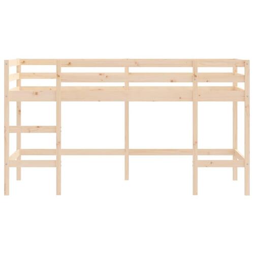Højseng med stige 90x200 cm massivt fyrretræ