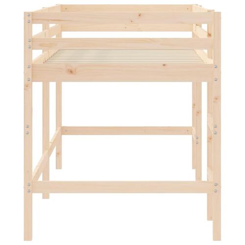 Højseng med stige 90x200 cm massivt fyrretræ