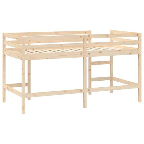 Højseng med stige 90x200 cm massivt fyrretræ