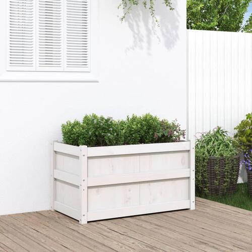 Plantekasse 90x50x50 cm massivt fyrretræ hvid