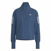 Kvinde Langærmet T-Shirt Adidas Own the Run 1/2 Zip Indigo L
