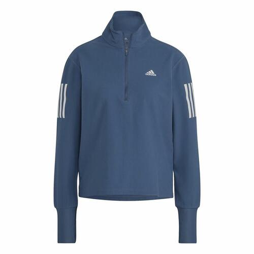 Kvinde Langærmet T-Shirt Adidas Own the Run 1/2 Zip Indigo L