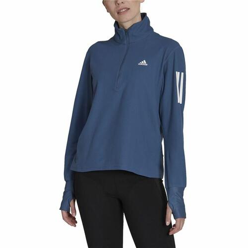 Kvinde Langærmet T-Shirt Adidas Own the Run 1/2 Zip Indigo L