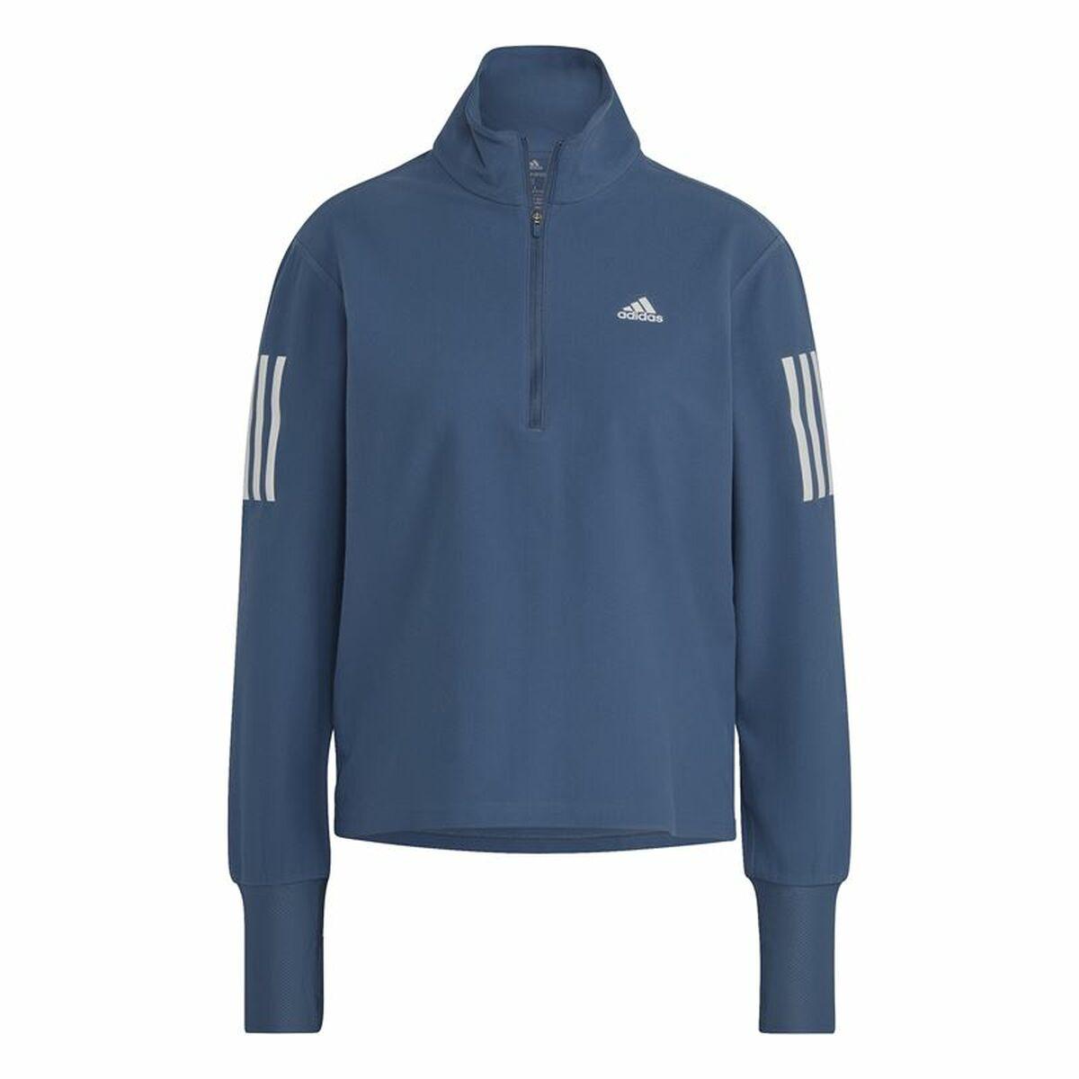 Kvinde Langærmet T-Shirt Adidas Own the Run 1/2 Zip Indigo M