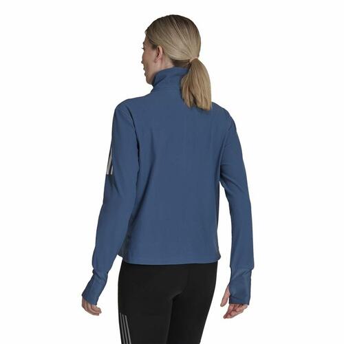 Kvinde Langærmet T-Shirt Adidas Own the Run 1/2 Zip Indigo M