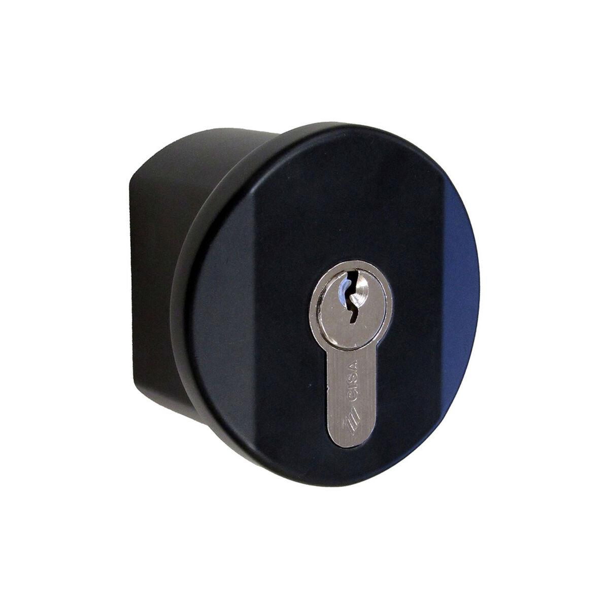Cisa lås med håndtag - europæisk cylinder, sort