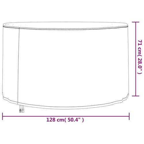 Overtræk til havemøbler Ø 128x71 cm rundt 420D oxfordstof sort
