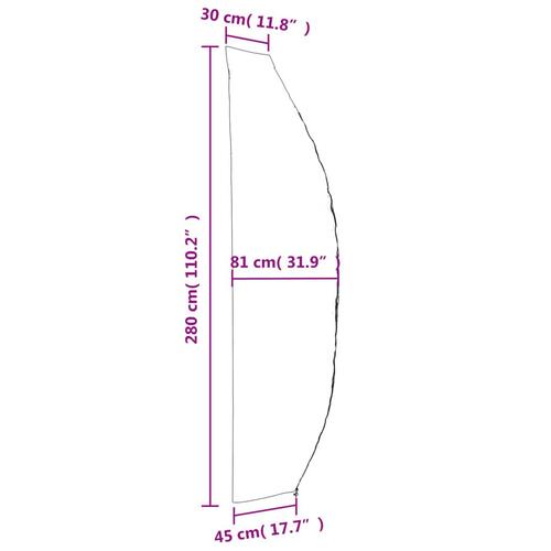Overtræk til haveparasol 280x30/81/45 cm 420D oxfordstof sort