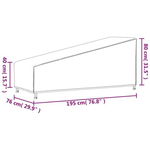 Overtræk til liggestol 195x76x40/80 cm 420D oxfordstof sort