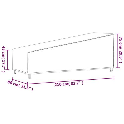 Overtræk til liggestol 210x80x45/75 cm 420D oxfordstof sort