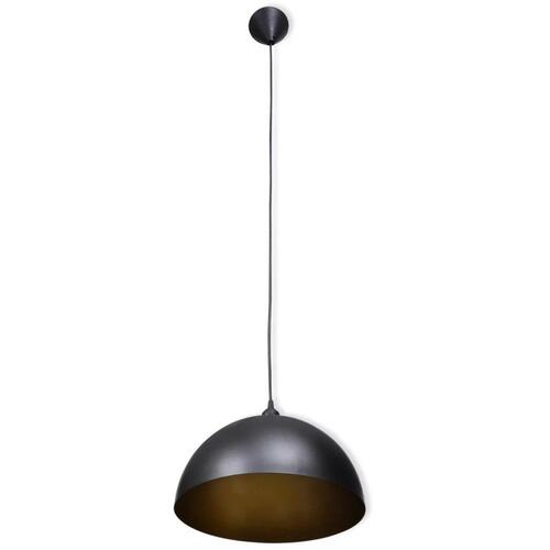 Loftslampe halvkugle 2 stk. højdejusterbar sort