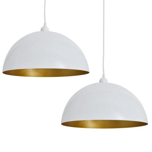 Loftslampe halvkugle 2 stk. højdejusterbar hvid