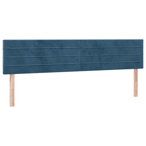 Kontinentalseng med madras 160x200 cm fløjl mørkeblå