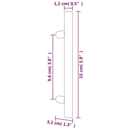 Skabshåndtag 10 stk. 96 mm rustfrit stål bronzefarvet