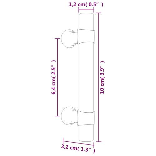 Skabshåndtag 10 stk. 64 mm rustfrit stål bronzefarvet