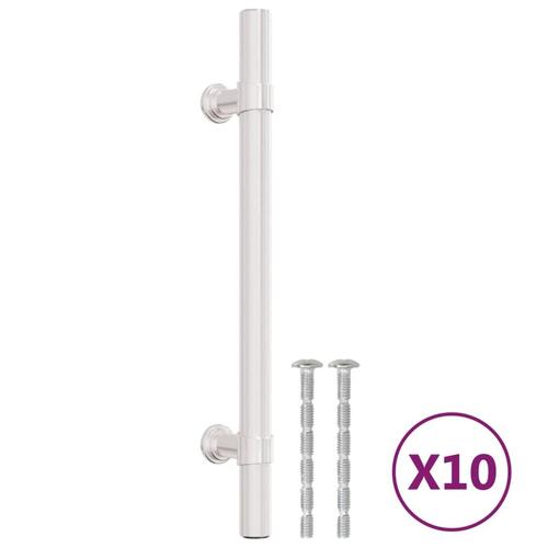 Skabshåndtag 10 stk. 128 mm rustfrit stål sølvfarvet
