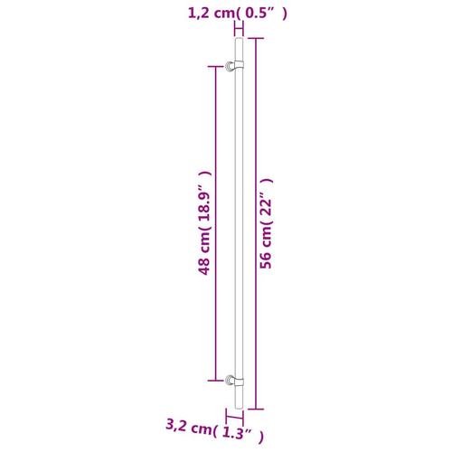Skabshåndtag 5 stk. 480 mm rustfrit stål bronzefarvet