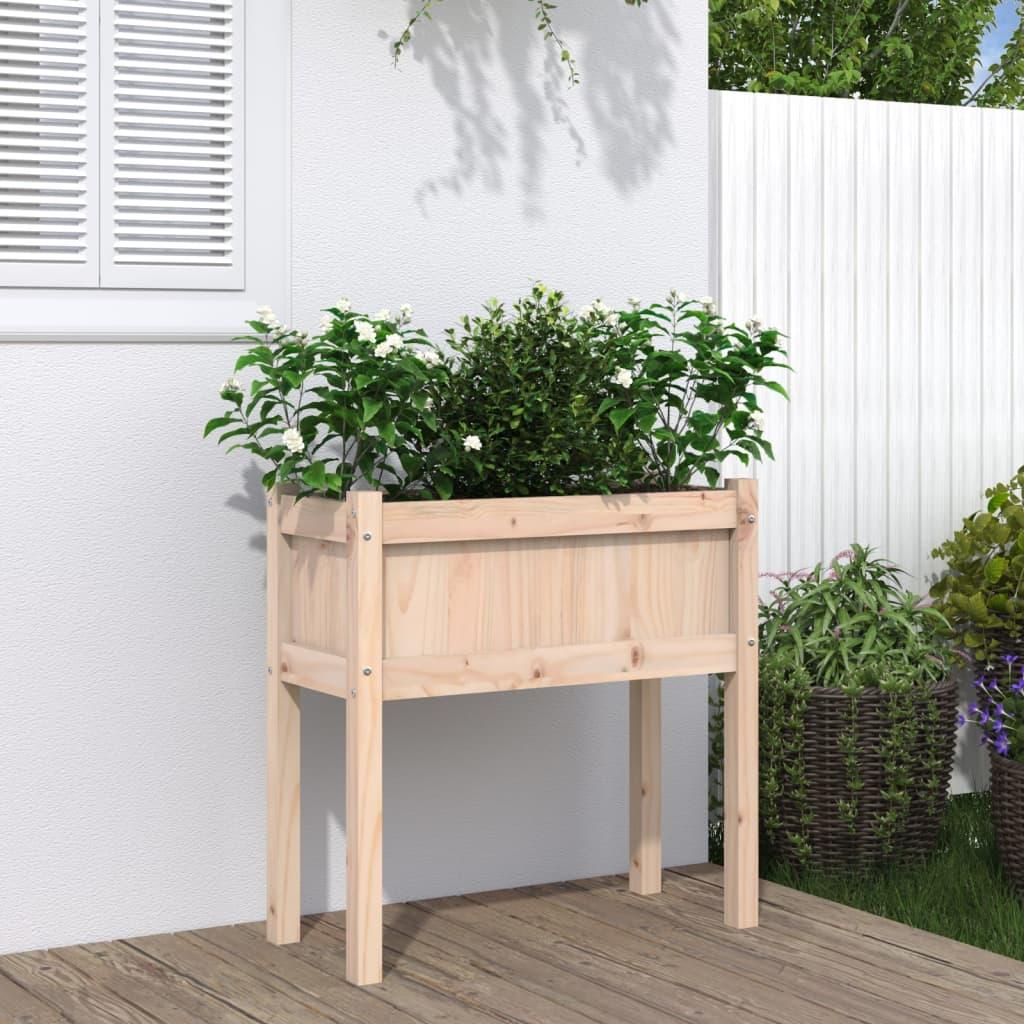 Plantekasse med ben 70x31x70 cm massivt fyrretræ