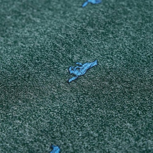 Sweatshirt til børn - mørkegrønmeleret med hundeprint, str. 104