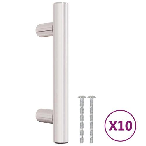 Skabshåndtag 10 stk. 64 mm rustfrit stål sølvfarvet