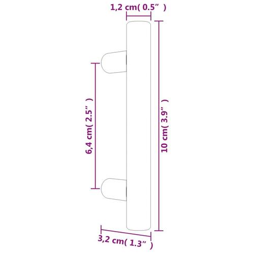 Skabshåndtag 10 stk. 64 mm rustfrit stål sølvfarvet
