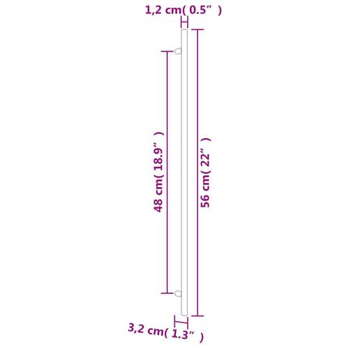 Skabshåndtag 5 stk. 480 mm rustfrit stål sølvfarvet