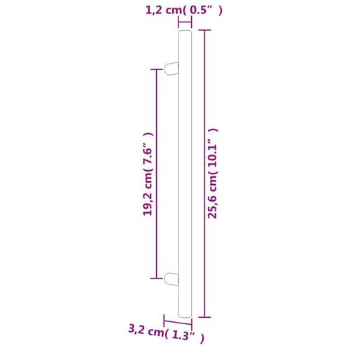 Skabshåndtag 5 stk. 192 mm rustfrit stål bronzefarvet