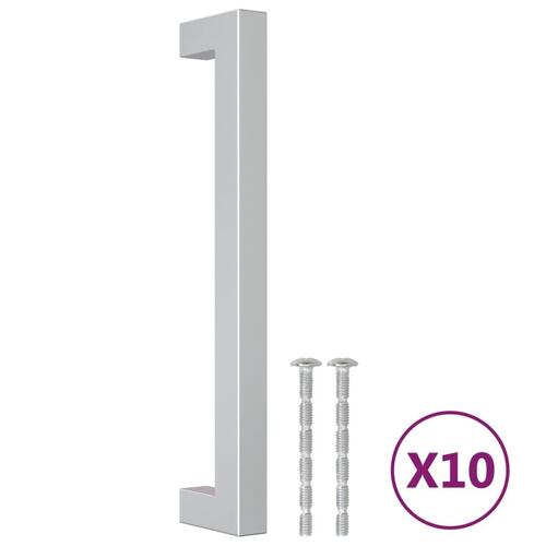 Skabshåndtag 10 stk. 160 mm rustfrit stål sølvfarvet