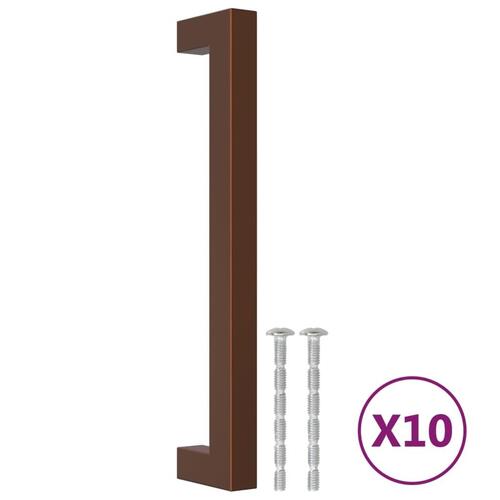 Skabshåndtag 10 stk. 160 mm rustfrit stål bronzefarvet