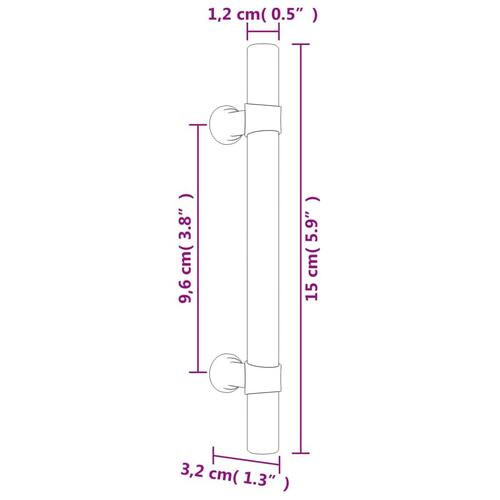 Skabshåndtag 10 stk. 96 mm rustfrit stål sølvfarvet