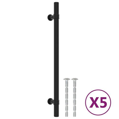 Skabshåndtag 5 stk. 192 mm rustfrit stål sort