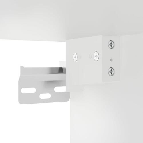 Væghængt sengebord med LED-lys hvid