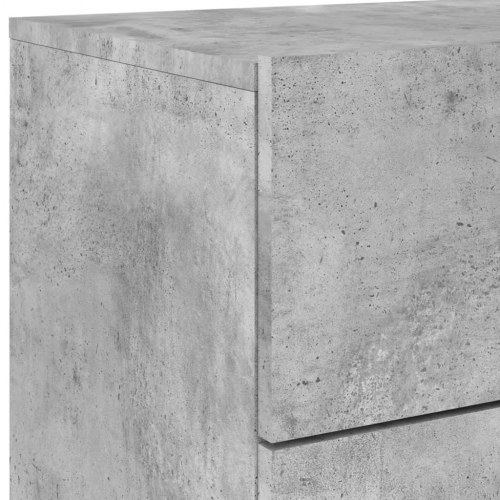 Væghængte sengeborde 2 stk. med LED-lys - betongrå