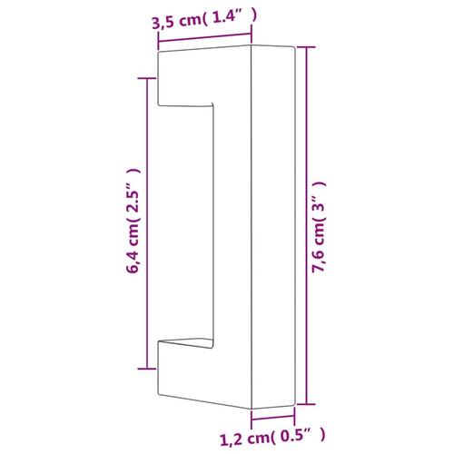 Skabshåndtag 10 stk. 64 mm rustfrit stål sølvfarvet