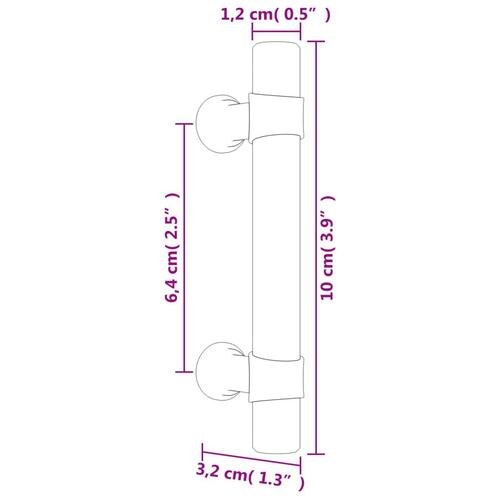 Skabshåndtag 10 stk. 64 mm rustfrit stål sølvfarvet