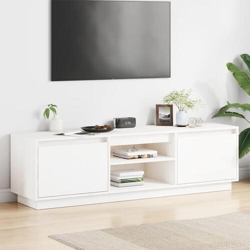 Tv-bord 140x35x40 cm massivt fyrretræ hvid