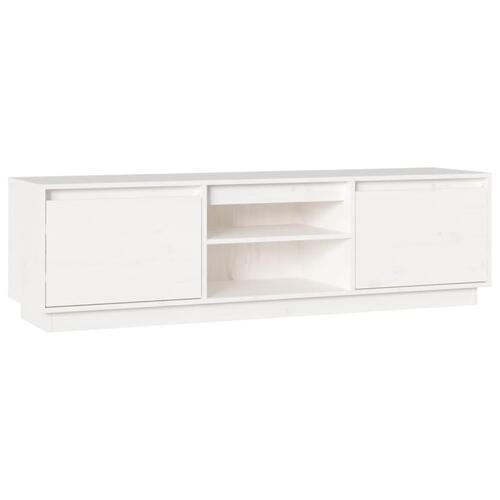 Tv-bord 140x35x40 cm massivt fyrretræ hvid