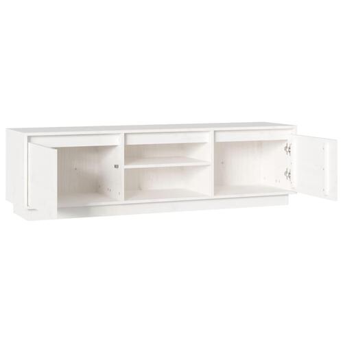 Tv-bord 140x35x40 cm massivt fyrretræ hvid