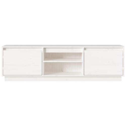 Tv-bord 140x35x40 cm massivt fyrretræ hvid