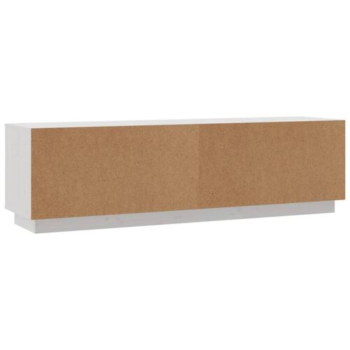 Tv-bord 140x35x40 cm massivt fyrretræ hvid