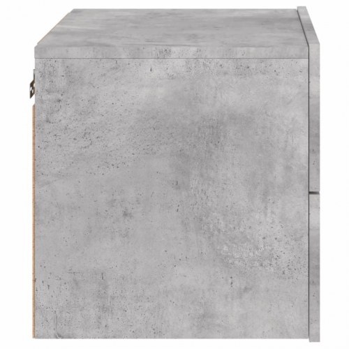 Væghængt sengebord med RGB LED-lys - betongrå, 50 × 39 × 41 cm