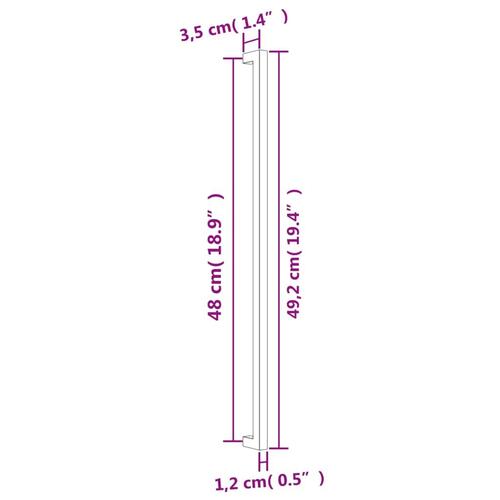 Skabshåndtag 5 stk. 480 mm rustfrit stål sølvfarvet