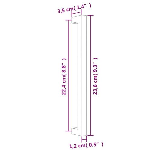 Skabshåndtag 5 stk. 224 mm rustfrit stål sort