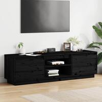 Tv-bord 140x35x40 cm massivt fyrretræ sort