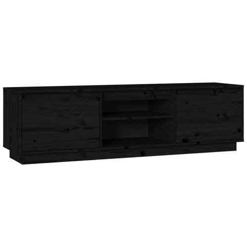 Tv-bord 140x35x40 cm massivt fyrretræ sort