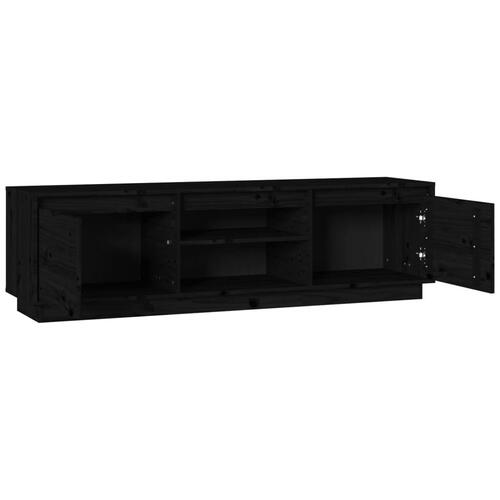 Tv-bord 140x35x40 cm massivt fyrretræ sort