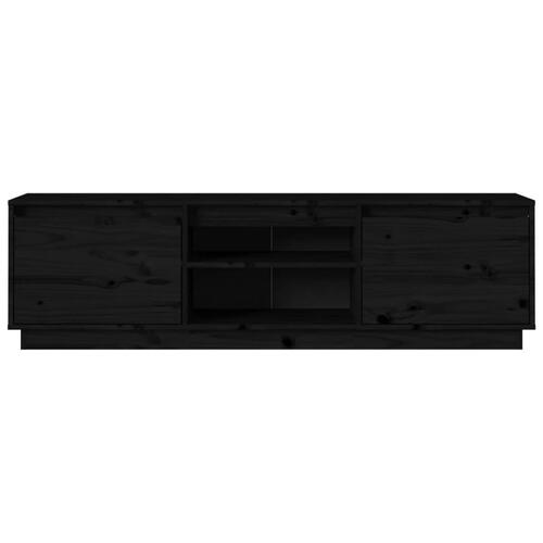 Tv-bord 140x35x40 cm massivt fyrretræ sort